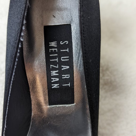 Collectible - limited Edition -  STUART WEITZMAN Back Satin Pumps W Swarovski - Picture 6 of 12